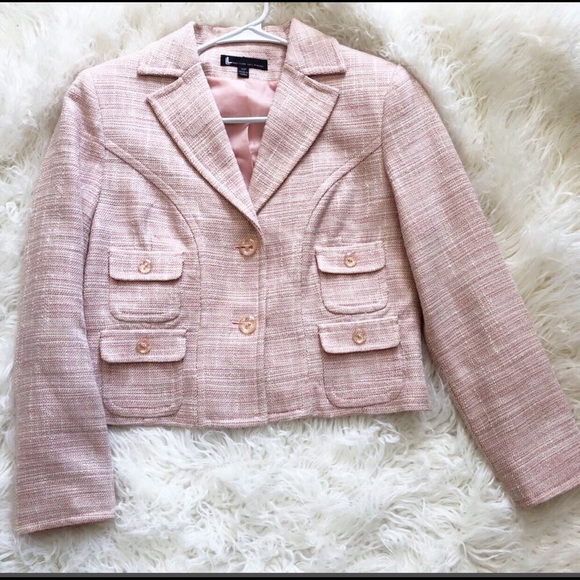 Larry Levine Jackets & Blazers - Larry Levine Blazer Pink Knit 2-Button Blazer 10P